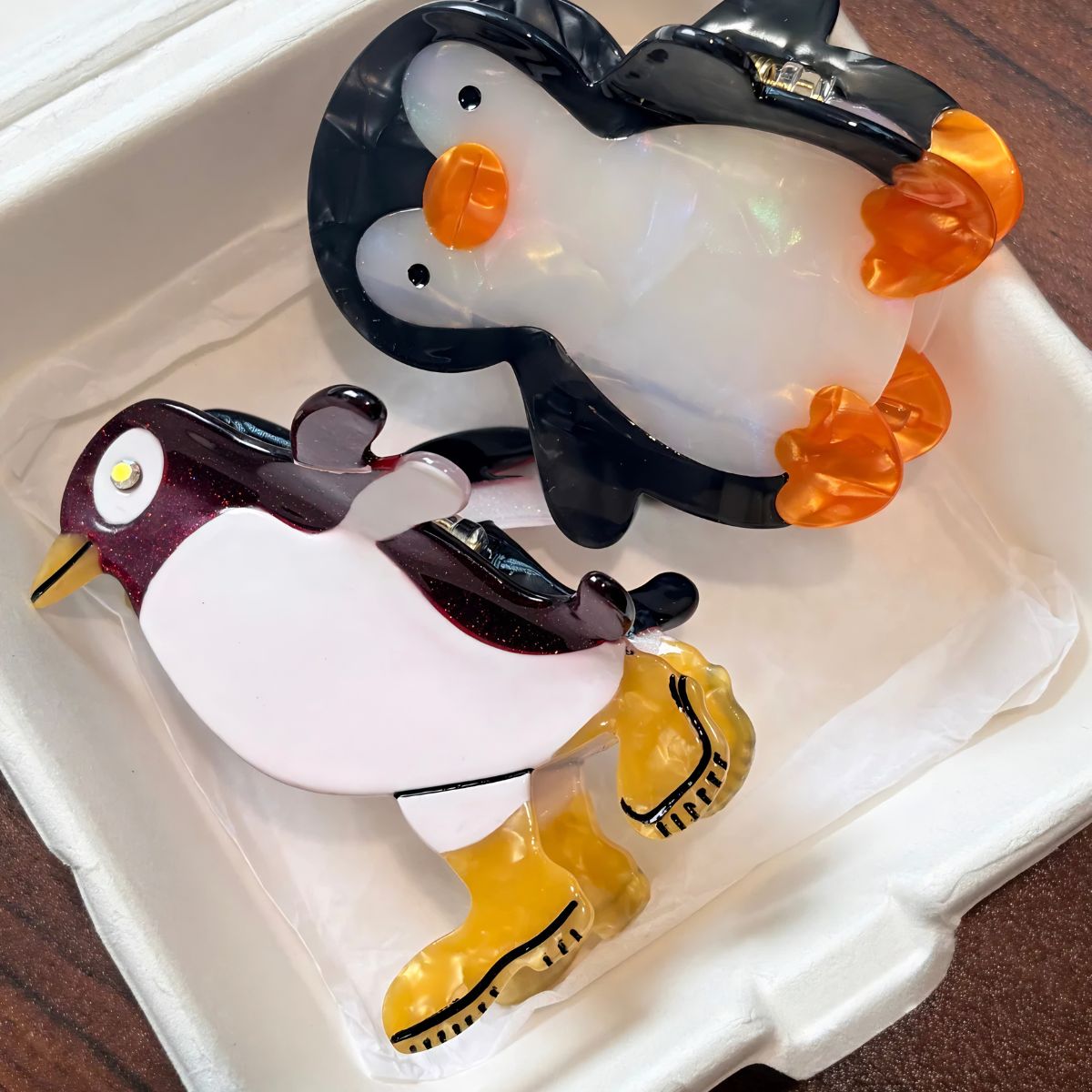 Medium Purple Glitter Penguin Hair Claw