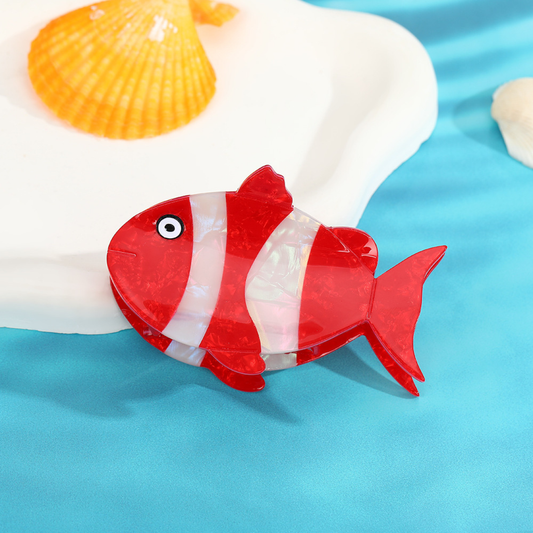 Medium Wide-Eye Red Clownfish Hair Claw