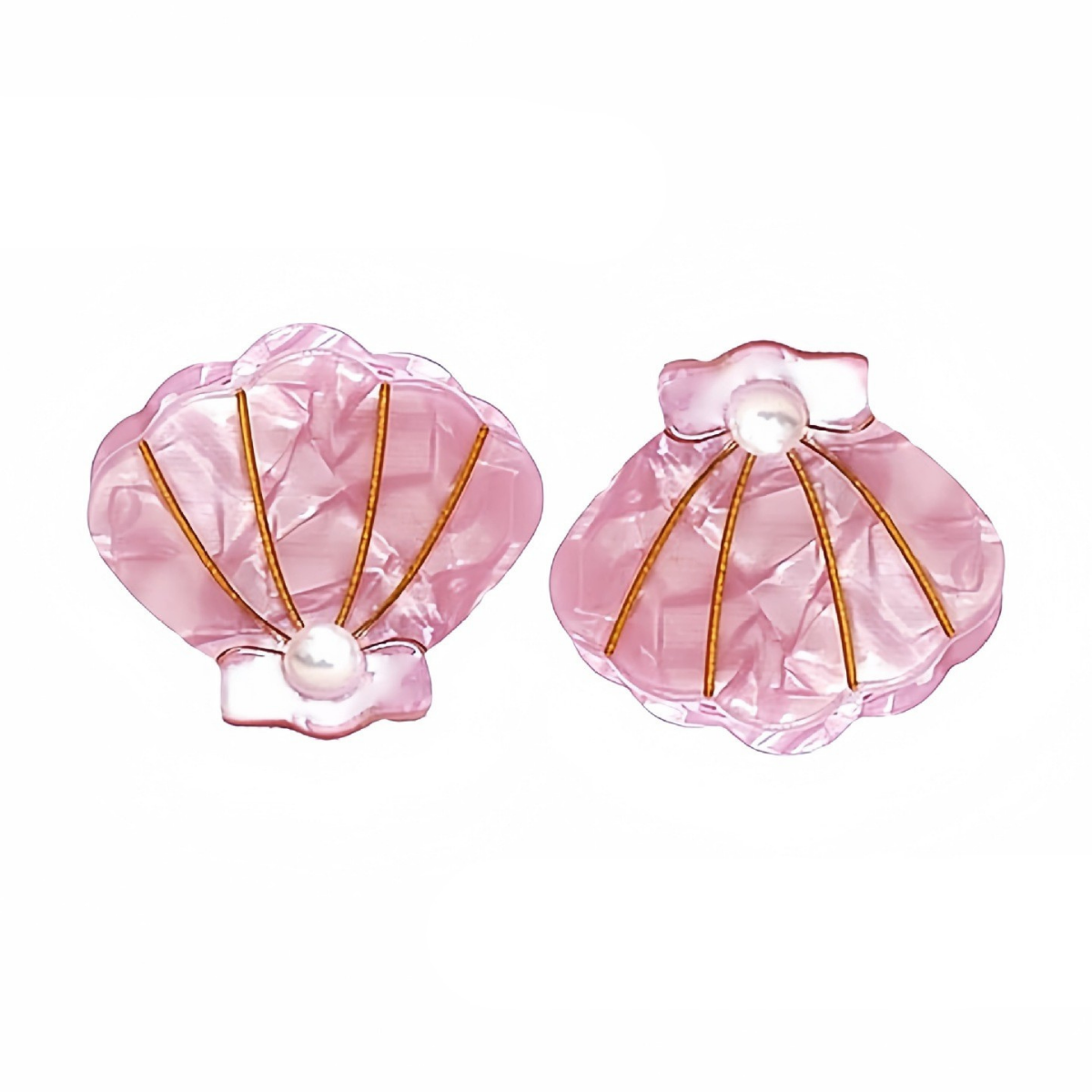 Mini Pink Pearl Shell Hair Claw