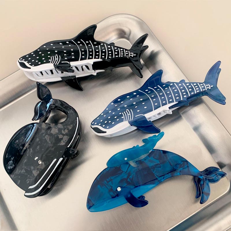 Blue Whale Shark & Baby Hair Claw Clip | Lemonschunks