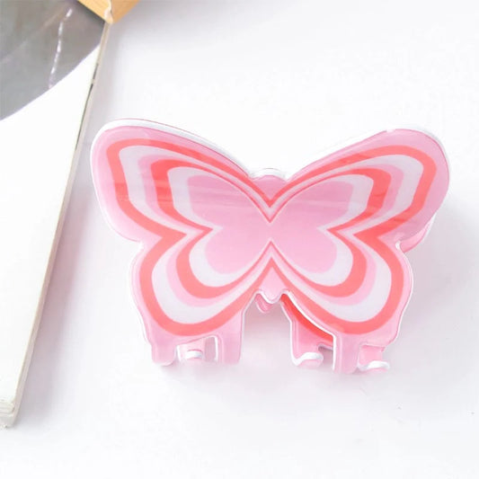 Pink Butterfly Print Hair Claw丨Lemonschunks