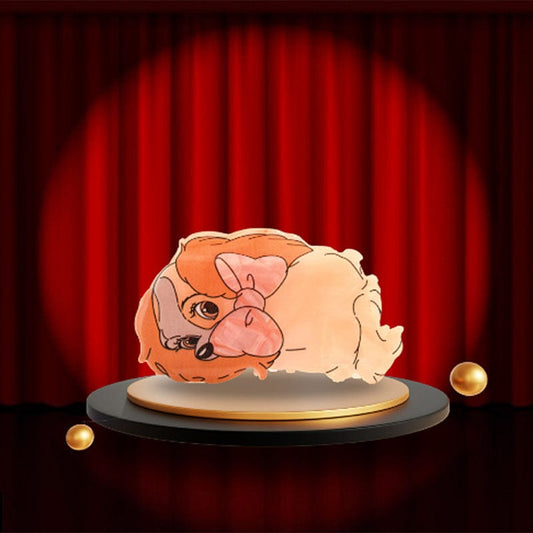 Medium Pink Bow Tie Dog Hair Claw