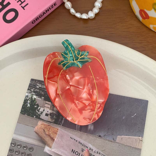 Small Red Bell Pepper Hair Claw