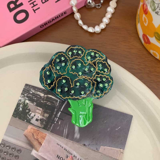 Small Green Broccoli Hair Claw