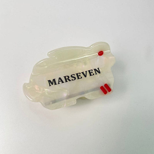 Jumbo White Bunny Hair Claw