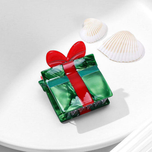Mini Green Gift Box Hairpin