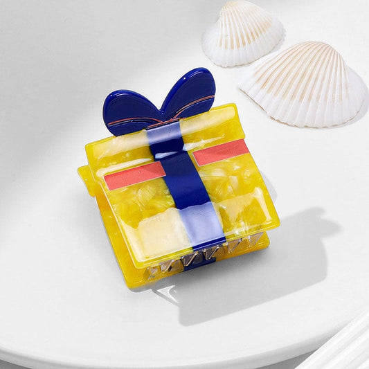 Mini Yellow Gift Box Hairpin