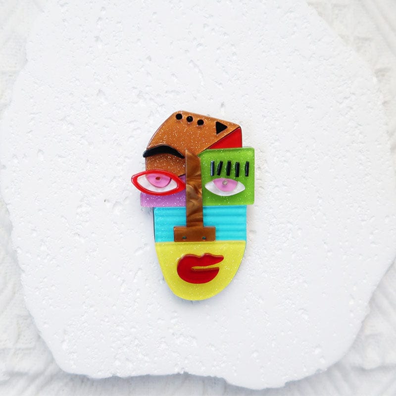 Totem Heads Brooch C