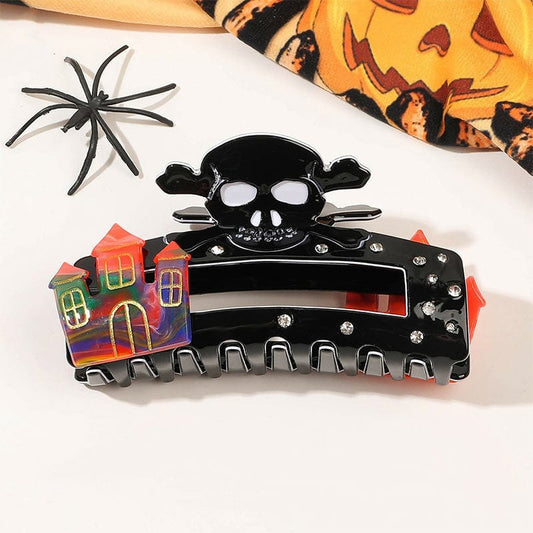 Large Square Skull Castle-Orange Hair Claw