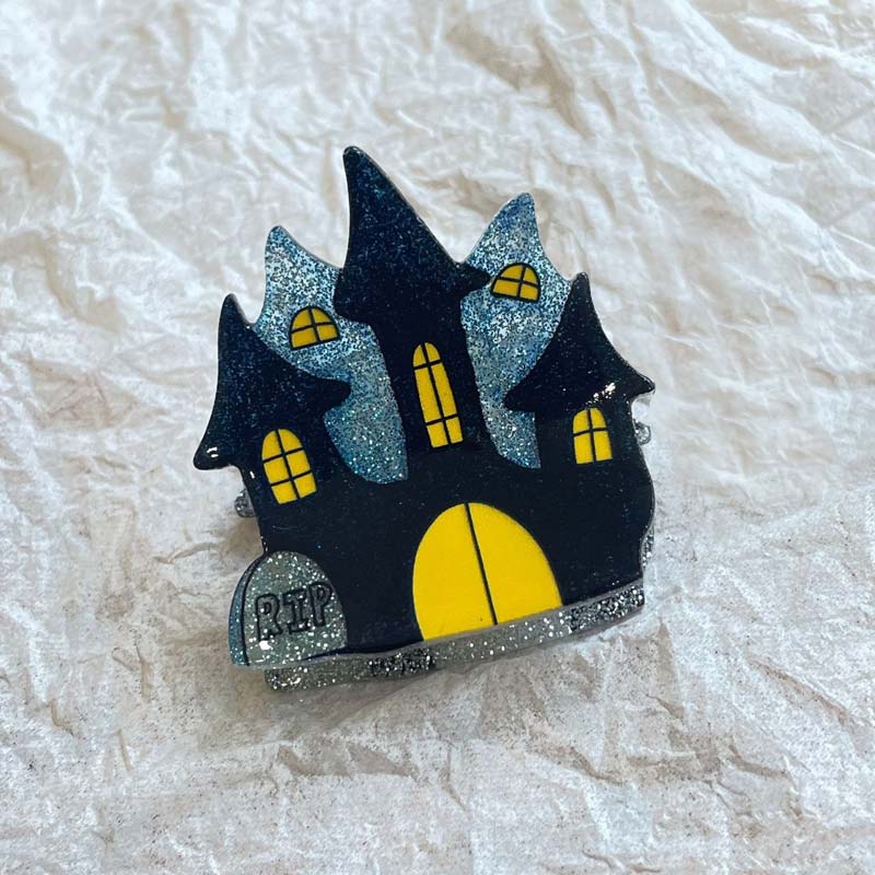 Small Ghost House Hair Claw