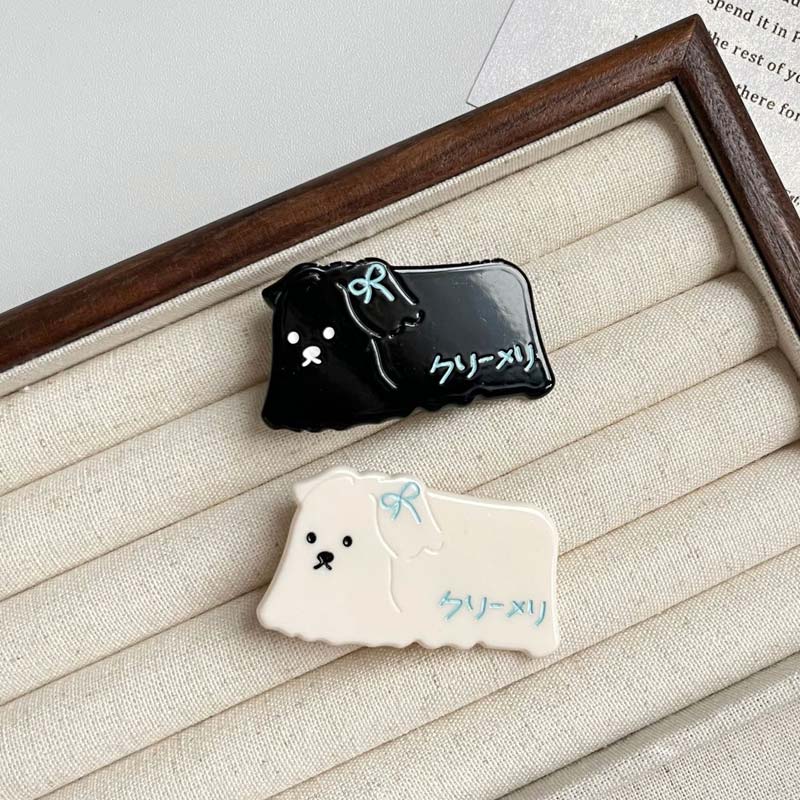 2 Pcs Mini White puppy Side Clip