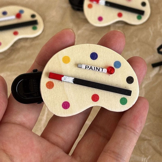 Small Stationery Oil Paint Brush Hair Clip | Lemonschunks