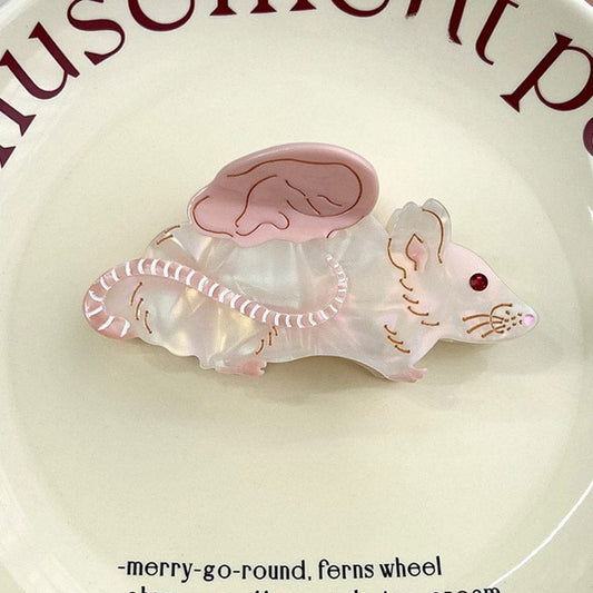 Medium Pink Mouse Hair Claw Clips | NueShiny