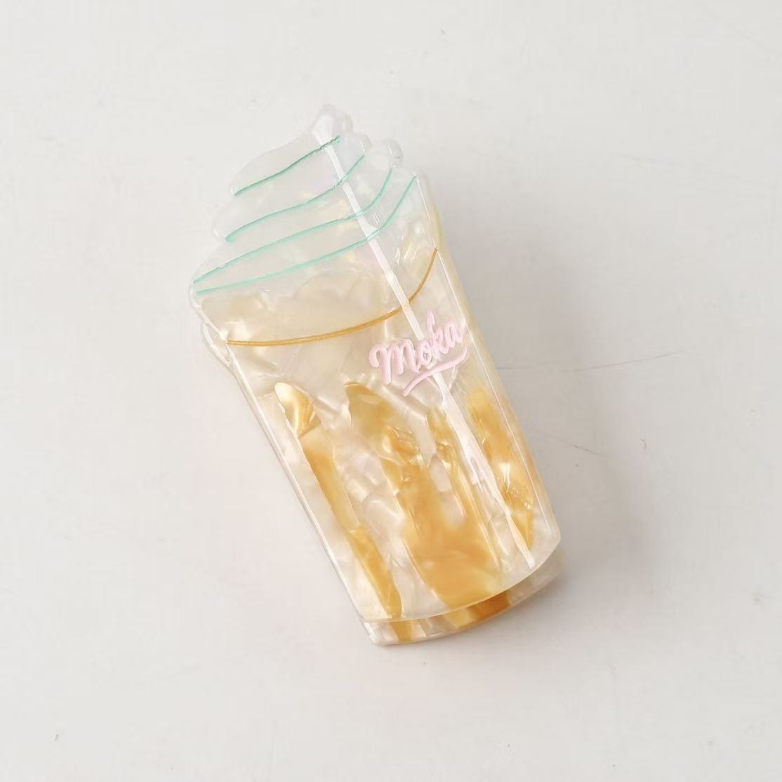 Medium White A Cup Of Ice Cream Hair Claw