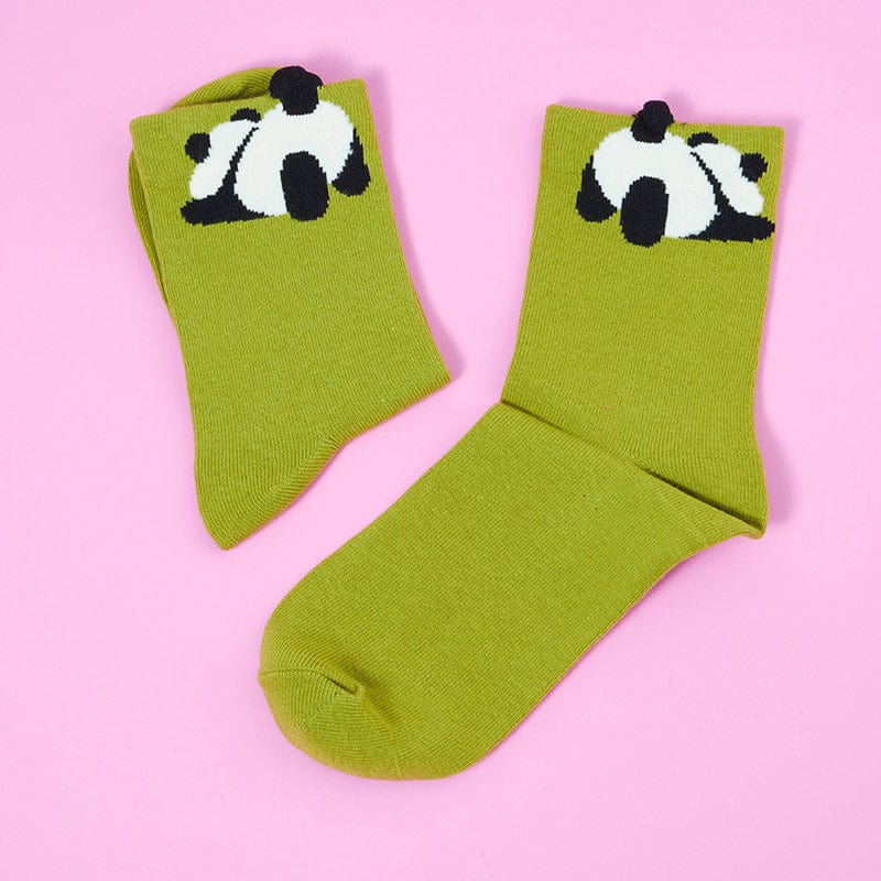 One Pair Of Green Little Panda Socks丨Lemonschunks