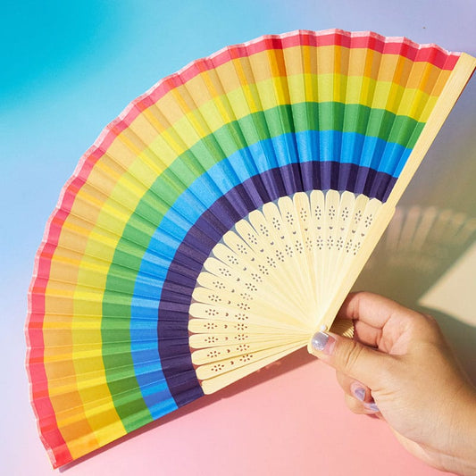 Rainbow Folding Fan
