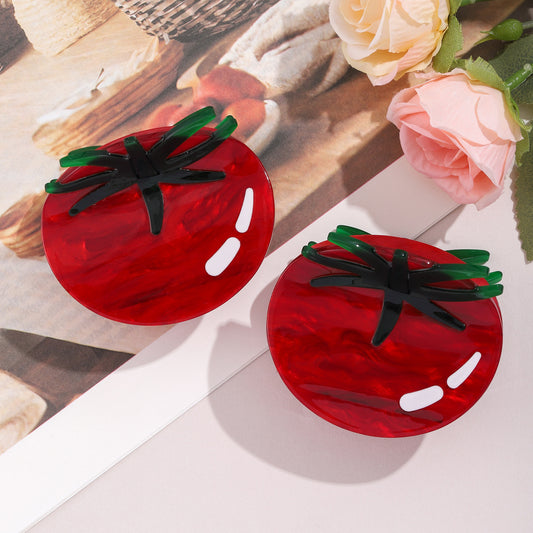 Small Red Tomato Hair Claw