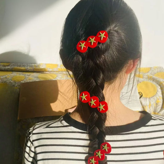 迷你粉色贝壳和白色海星发夹套装