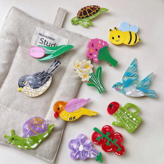Small Acetate Alligator Hair Clips