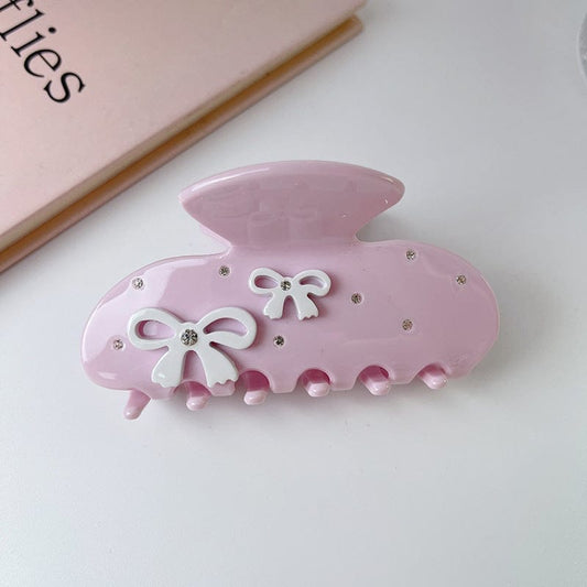 Small White Bow Hair Claw