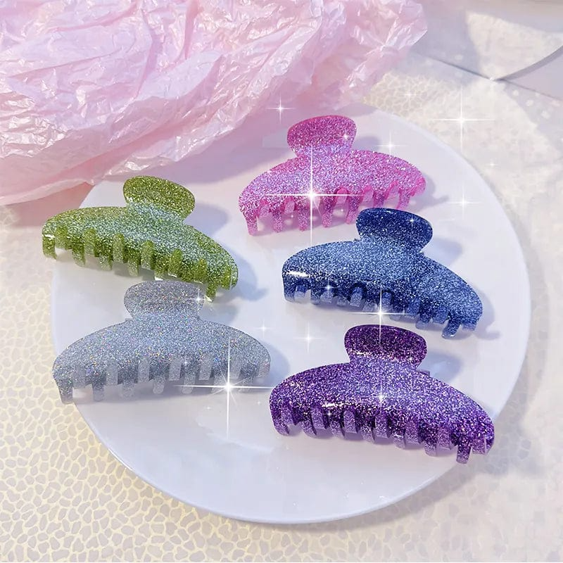 Blue Glitter Claw Clip