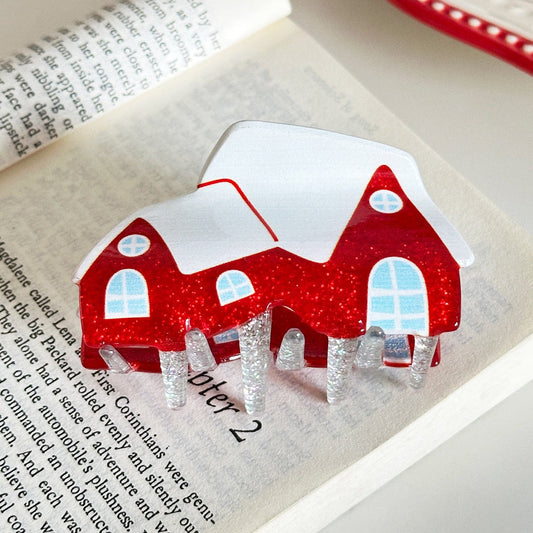 Medium  Snow House Hair Claw