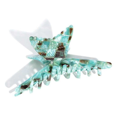 Mermaid Tail Design Hair Claw In Vintage Green
