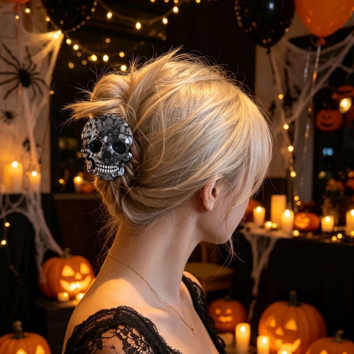 Medium Marble Skull Hair Claw Lemonschunks