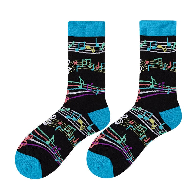 Musical Staff Pattern Socks