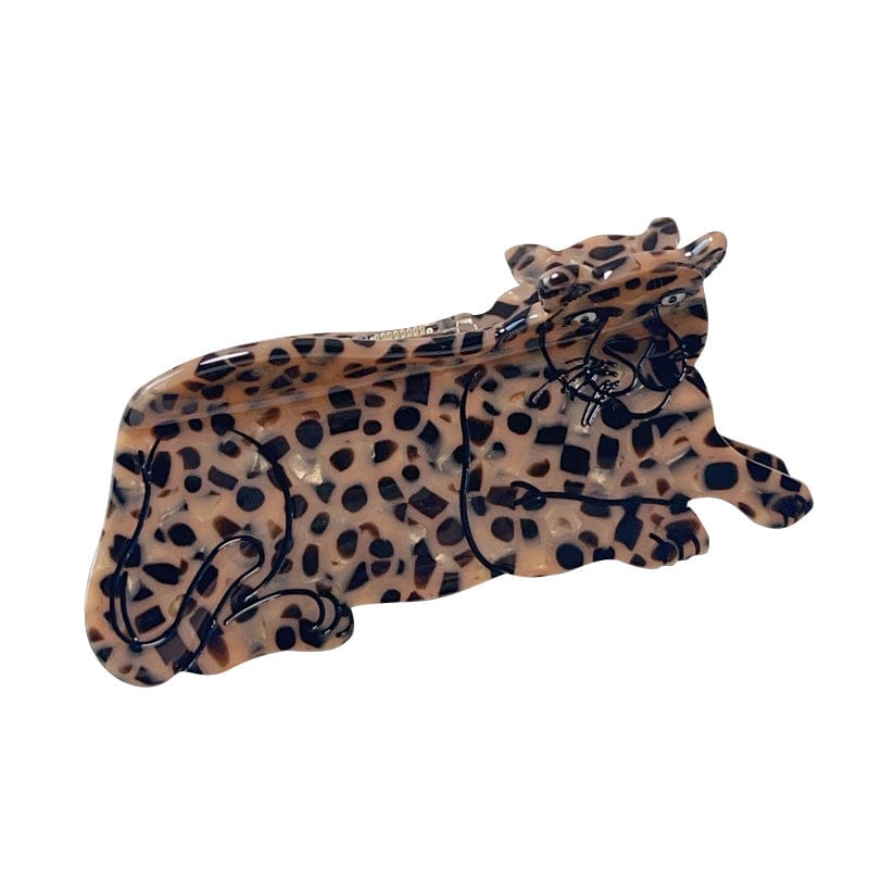 Medium Brown leopard tiger Hair Claw