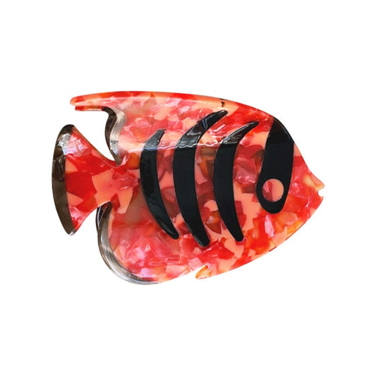 Medium Red Stripe Fish Hair Claw