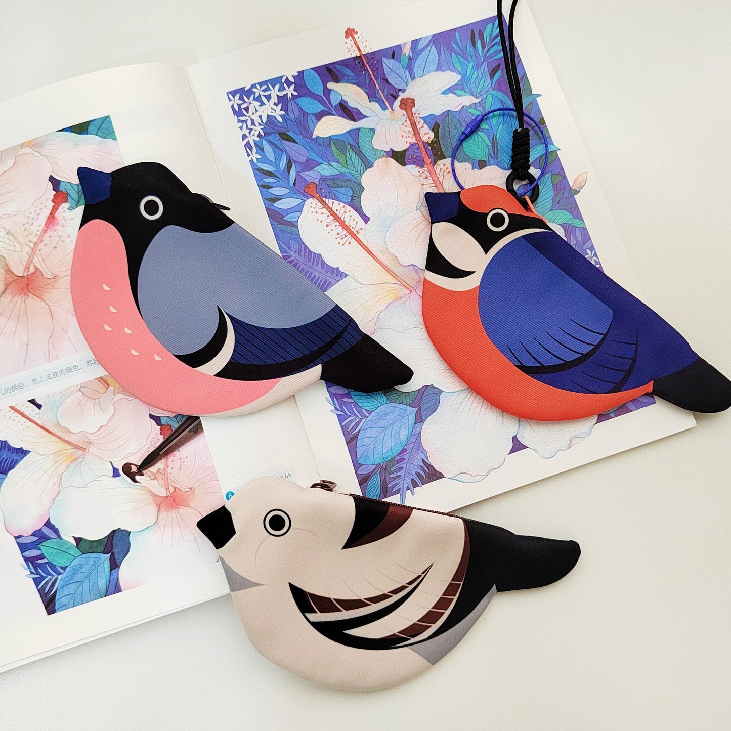 Long-tailed Tit Zipper Coin Purse