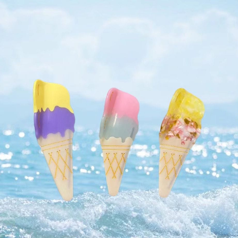 Yellow Purple Sweet Ice Cream Cone Hair Claw