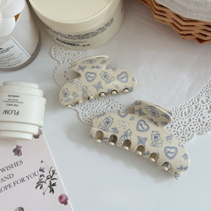 Cat Butterfly Print Rhinestone Bow Hair Claw丨Lemonschunks