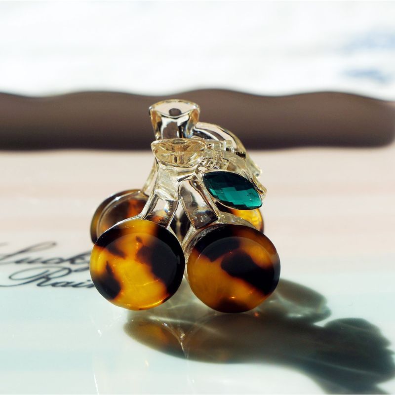 Mini Cherry Hair Claw Clip-Tortoise丨Lemonschunks