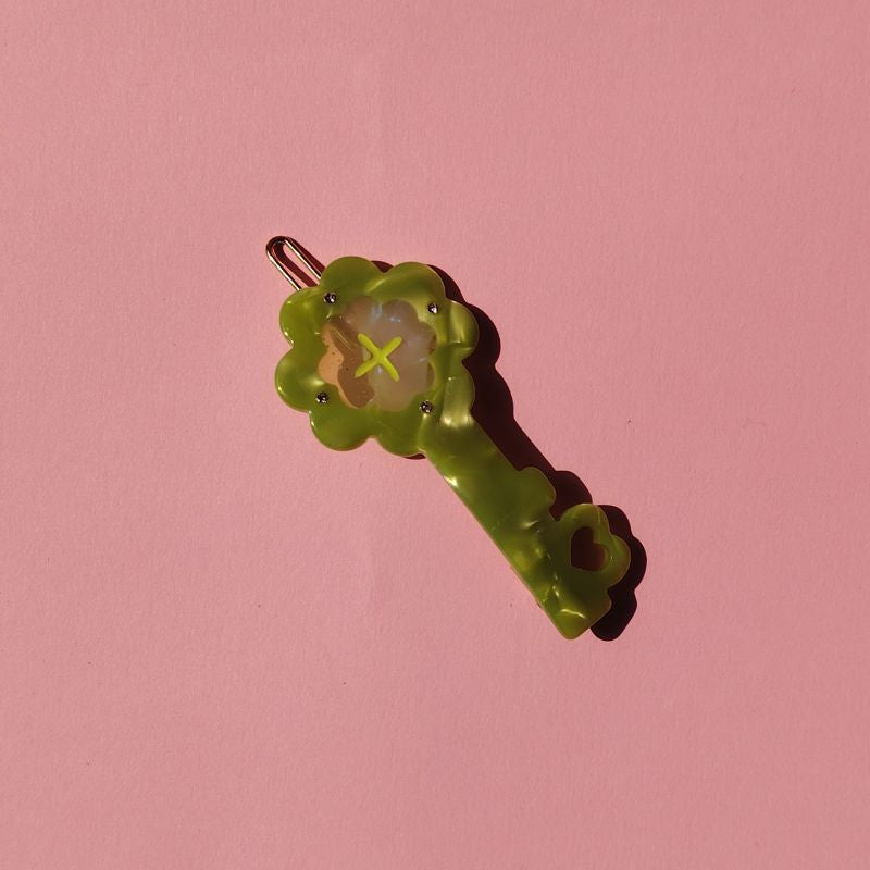 Mini Green Key Clover Hair Clip丨Lemonschunks