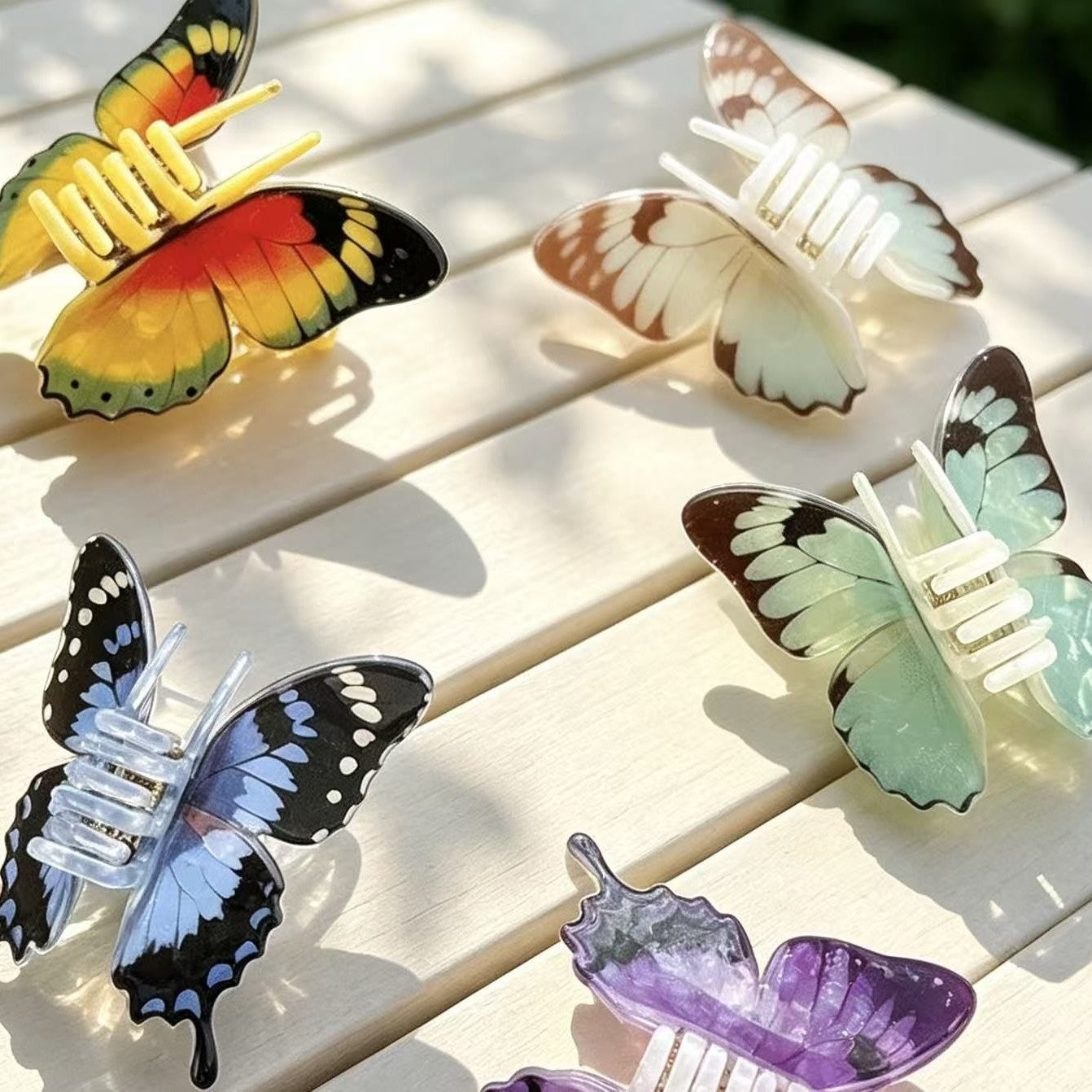 Large Black Butterfly Hair Claw Clips