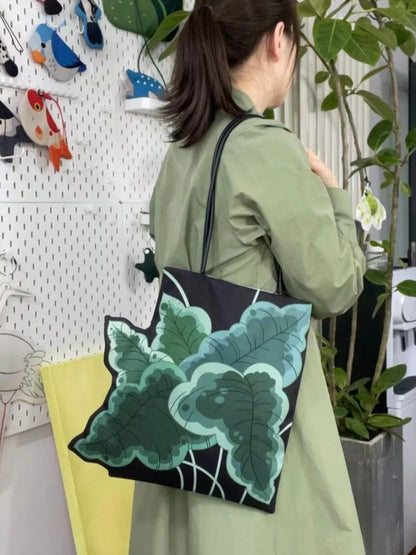 Illustrated Botanical Iris Tulip Caladium Leaf Begonia Lotus Swan Calla Lily Daffodil Tote Bag