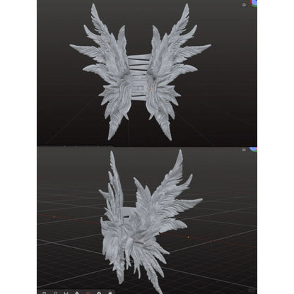 Jumbo Iridescent White Wing Hair Claw Clip