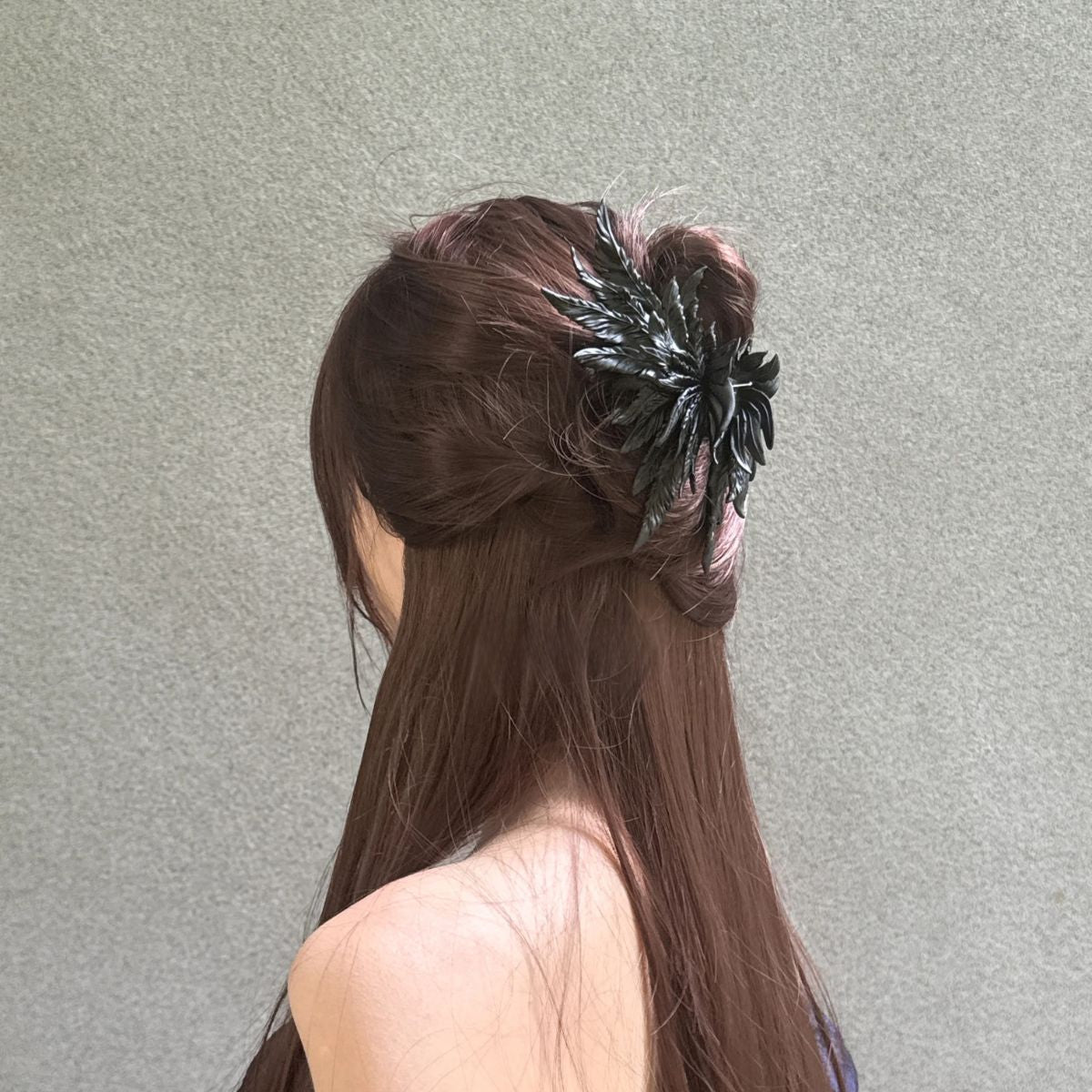 Matte Black Wing Hair Claw Clip