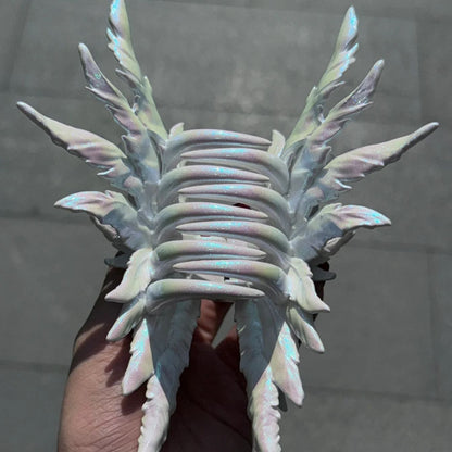 Jumbo Iridescent White Wing Hair Claw Clip