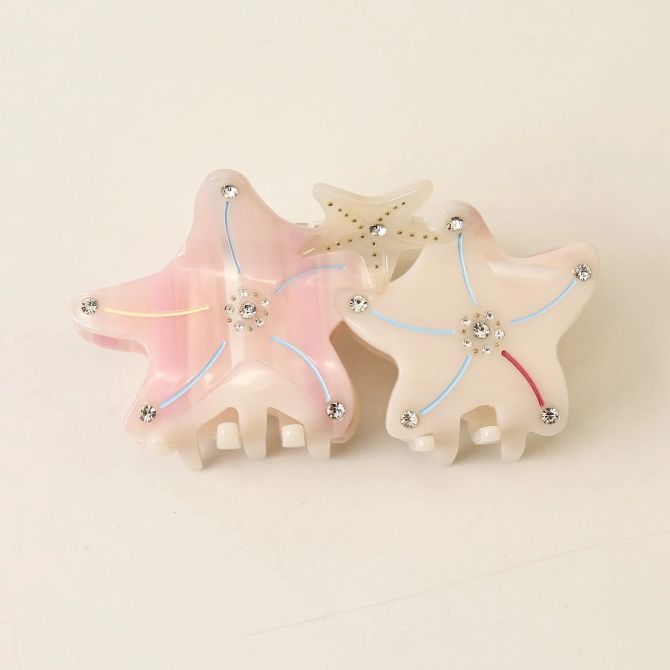 Medium Pink Starfish Hair Claw