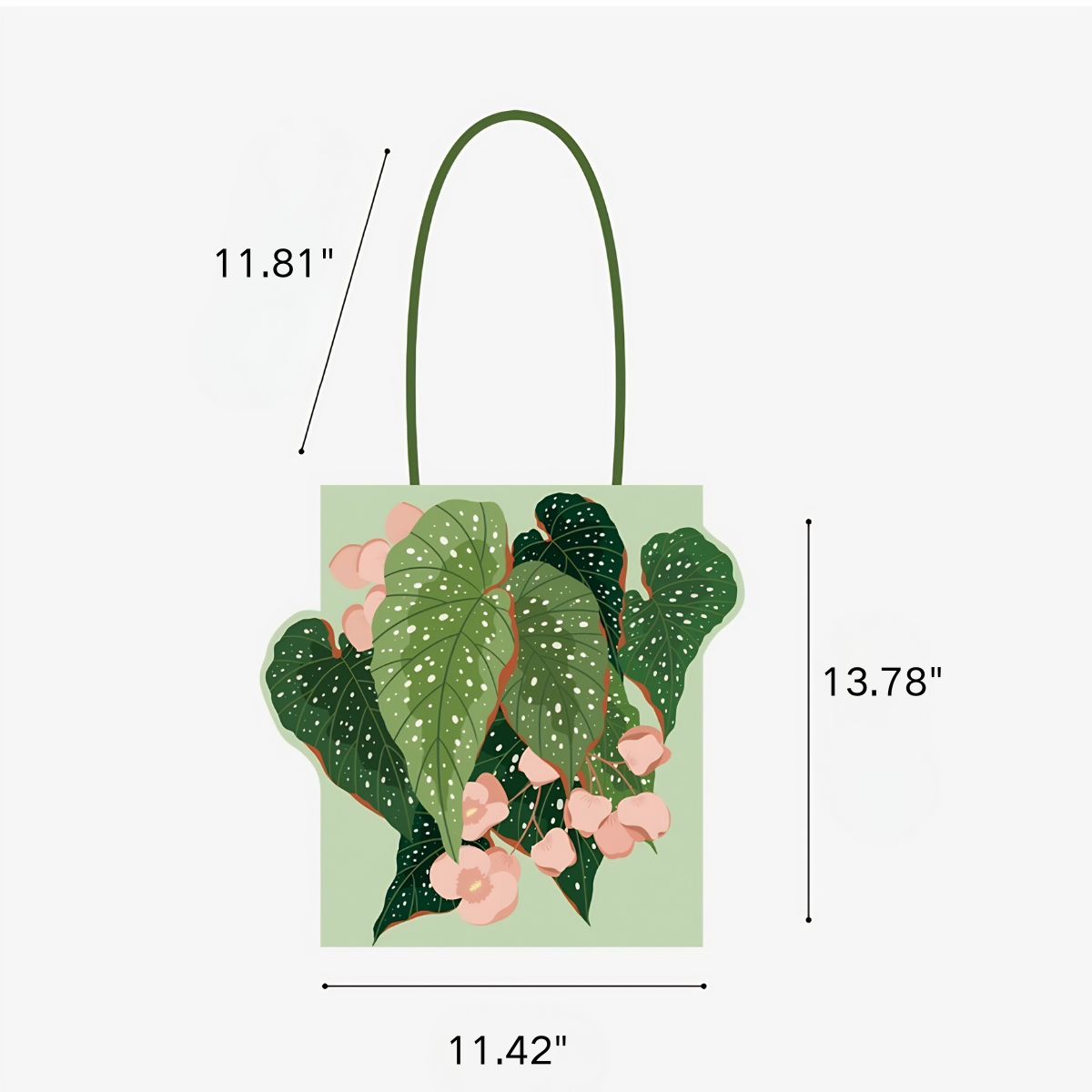 Illustrated Botanical Iris Tulip Caladium Leaf Begonia Lotus Swan Calla Lily Daffodil Tote Bag