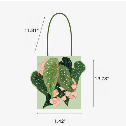 Illustrated Botanical Iris Tulip Caladium Leaf Begonia Lotus Swan Calla Lily Daffodil Tote Bag
