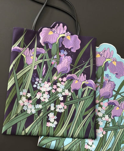Illustrated Botanical Iris Tulip Caladium Leaf Begonia Lotus Swan Calla Lily Daffodil Tote Bag