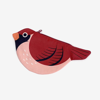 Crimson Finch Zipper Coin Purse