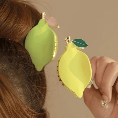 Summer Lemon Temperament Metal Hair Claw In Yellow