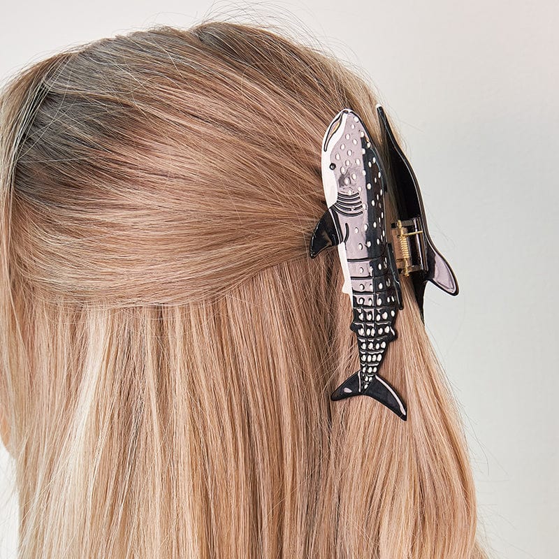 Jumbo Black Whale Shark Hair Claw Clips丨NueShiny - Fhunks