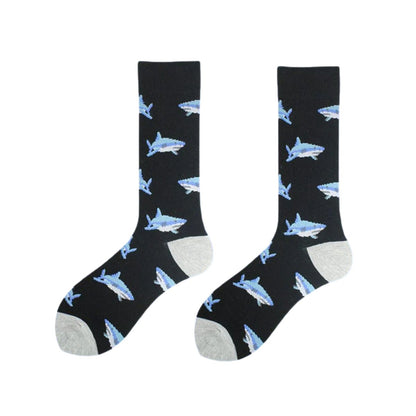 Shark Ocean Series Black Socks