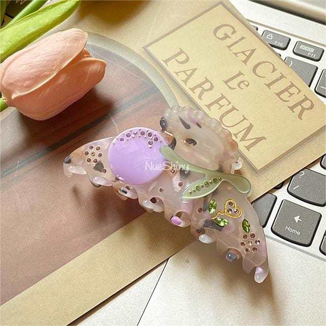 New Lilac Purple Diamond Hair Claw